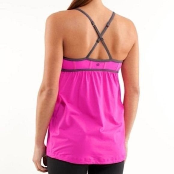 Lululemon Rehearsal Tank Built in Bra Paris Pink Size 4 - Picture 2 of 12